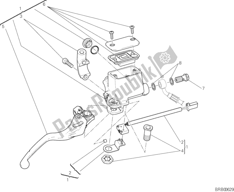 Alle onderdelen voor de Voorrem Pomp van de Ducati Scrambler 1100 Special Thailand USA 2019